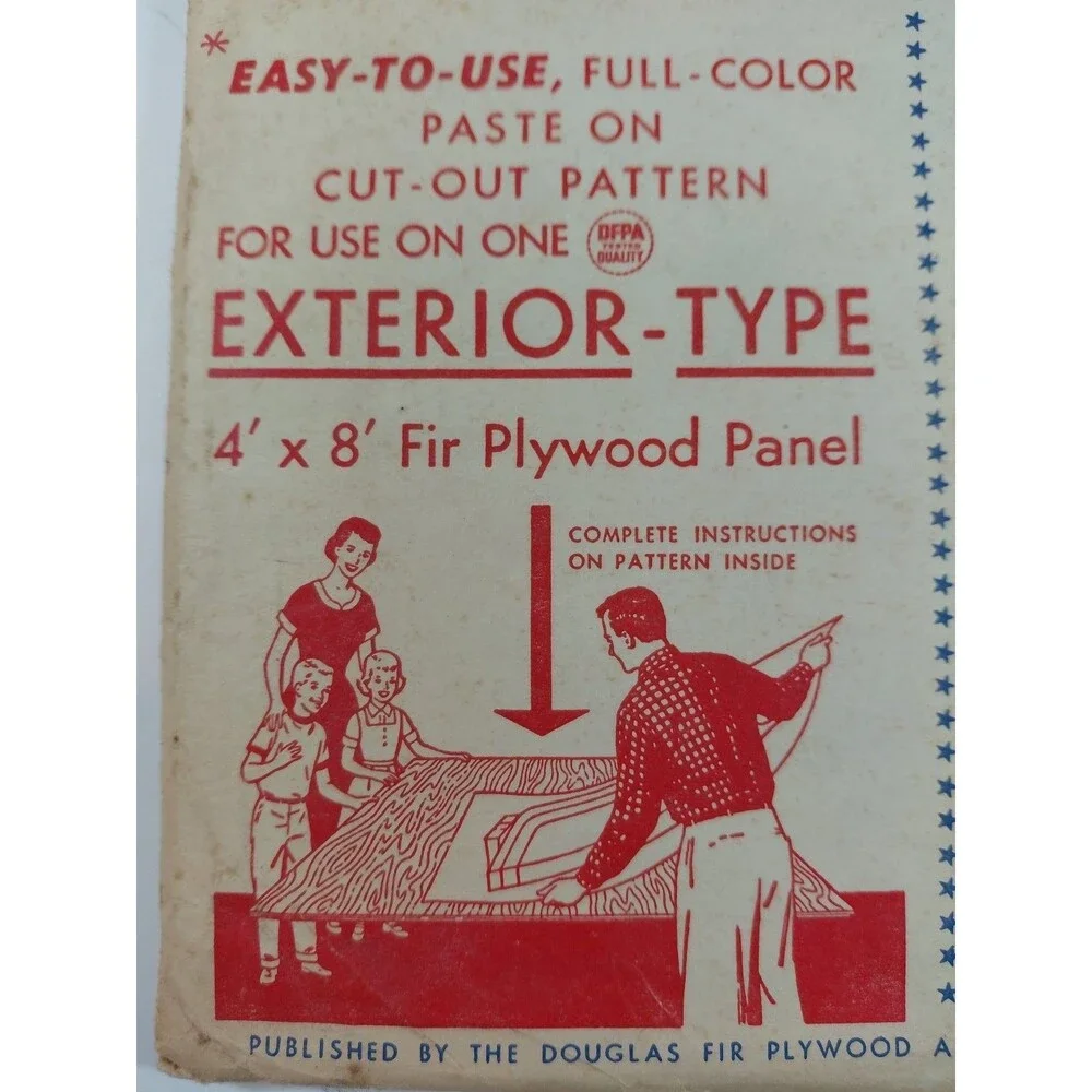 Vintage 1957 Douglas Fir Plywood Association Reindeer Team & Bells Pattern Kit